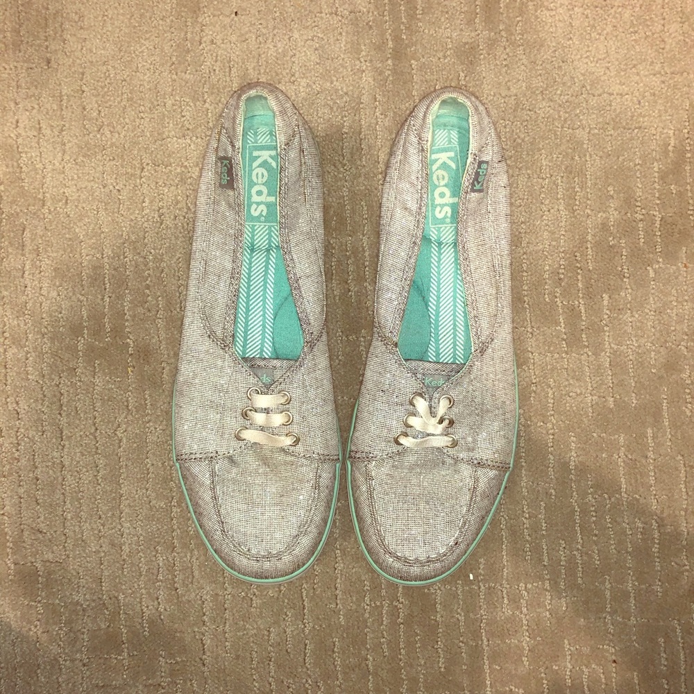 VGUC Womens Ked’s 8 Slip On Silver Glitter  Shoes